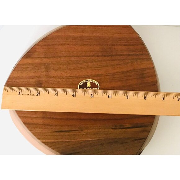 Vintage Solid Walnut Wood Mid Century Modern Bowl Leaf Motif MCM Decorative - Picture 7 of 10